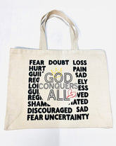 God Conquers All Tote
